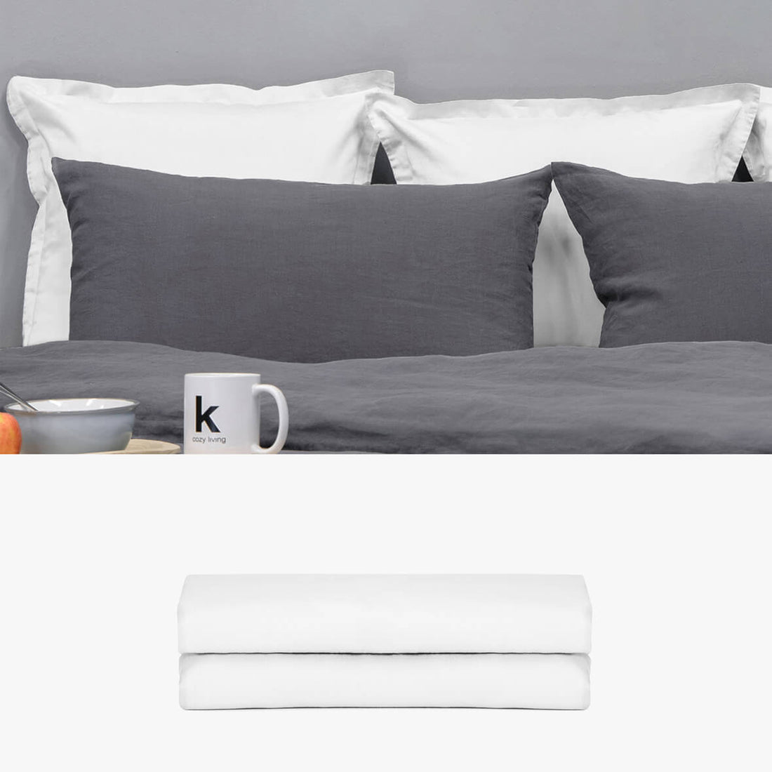 SATIN Rückenkissen weiß 2er Set | kuschelfashion