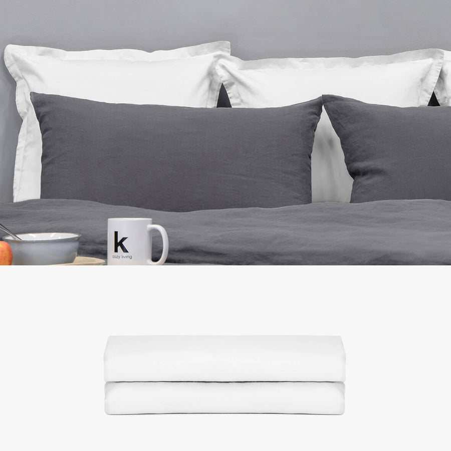 SATIN Rückenkissen weiß 2er Set | kuschelfashion