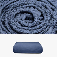 Spannbettlaken 180x200 aus Hanf blau | kuschelfashion