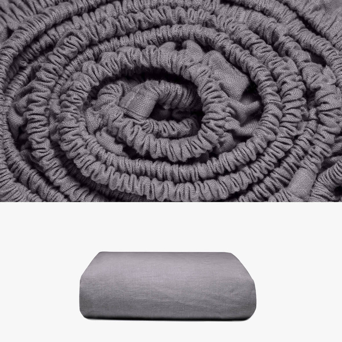 Spannbettlaken 180x220 aus Hanf anthrazit | kuschelfashion