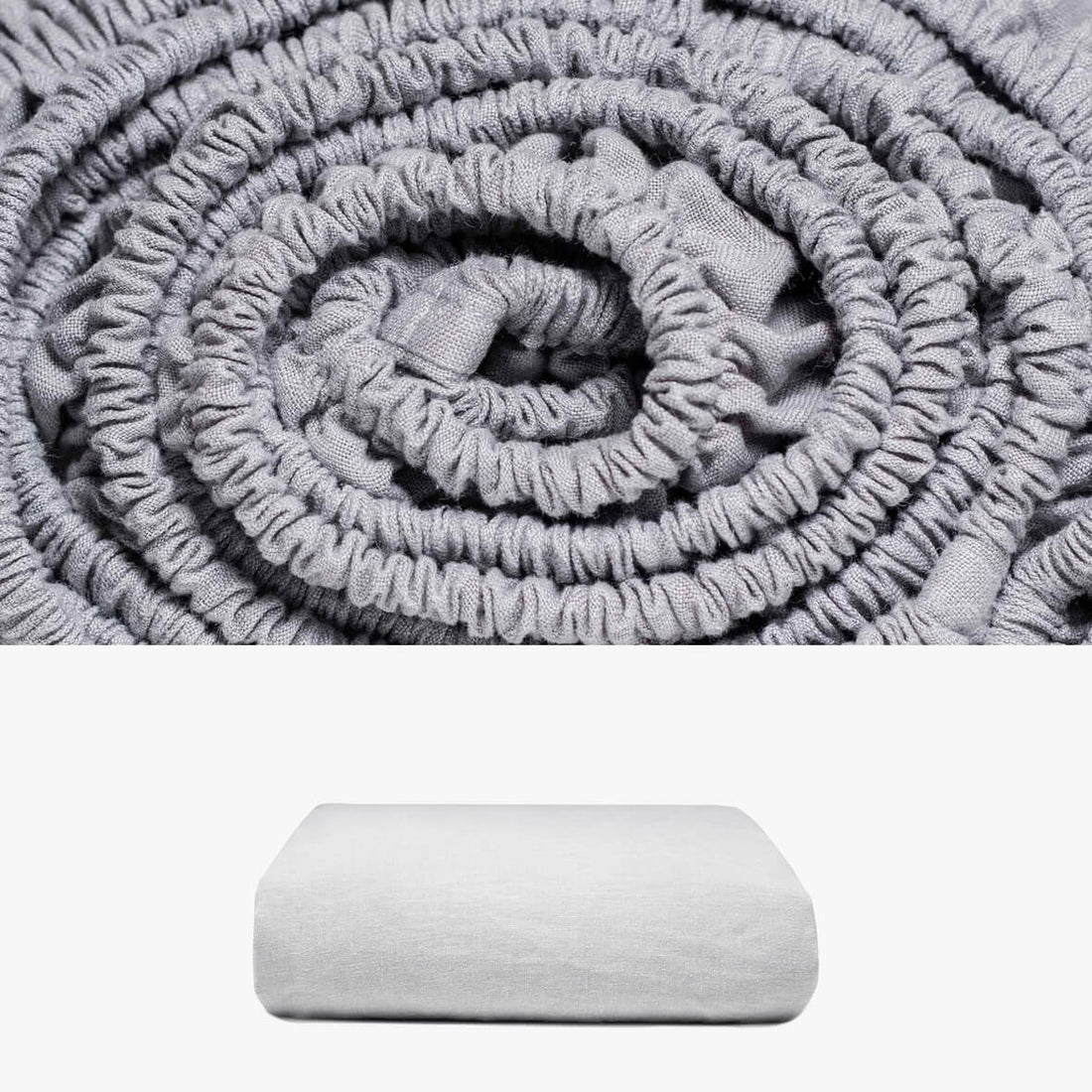 Spannbettlaken 180x220 aus Hanf grau | kuschelfashion