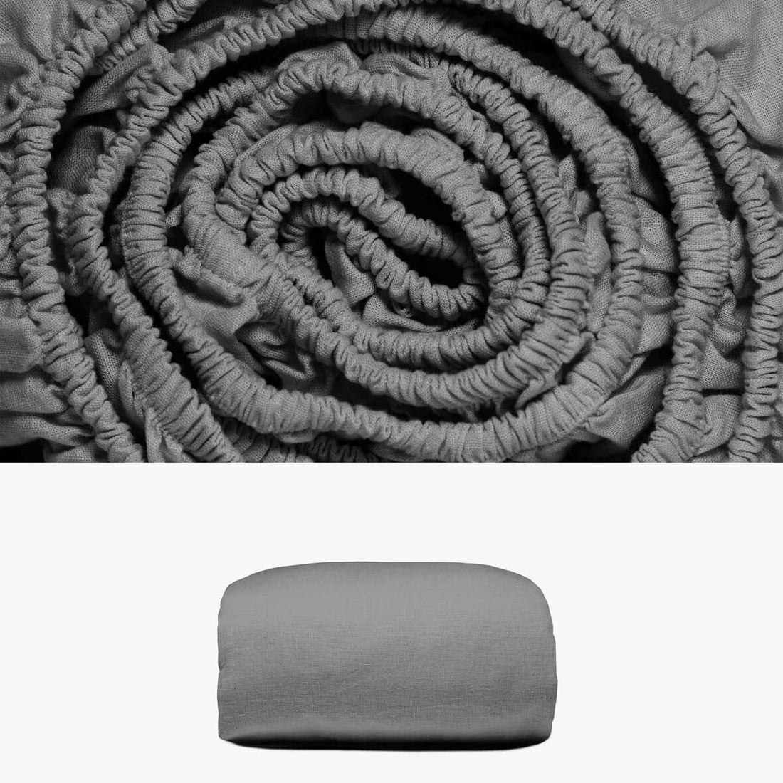 Spannbettlaken 200x200 aus Halbleinen anthrazit | kuschelfashion