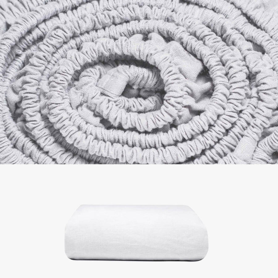 Spannbettlaken 200x200 aus Hanf weiß | kuschelfashion
