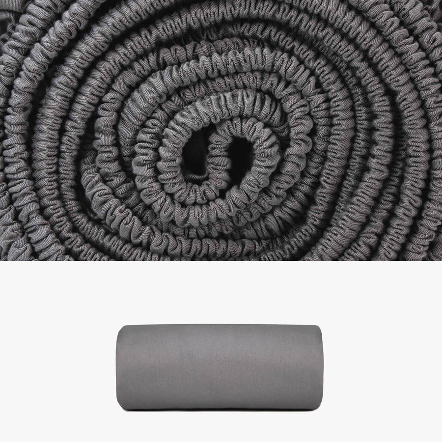 Spannbettlaken 200x220 aus Baumwollsatin anthrazit | kuschelfashion