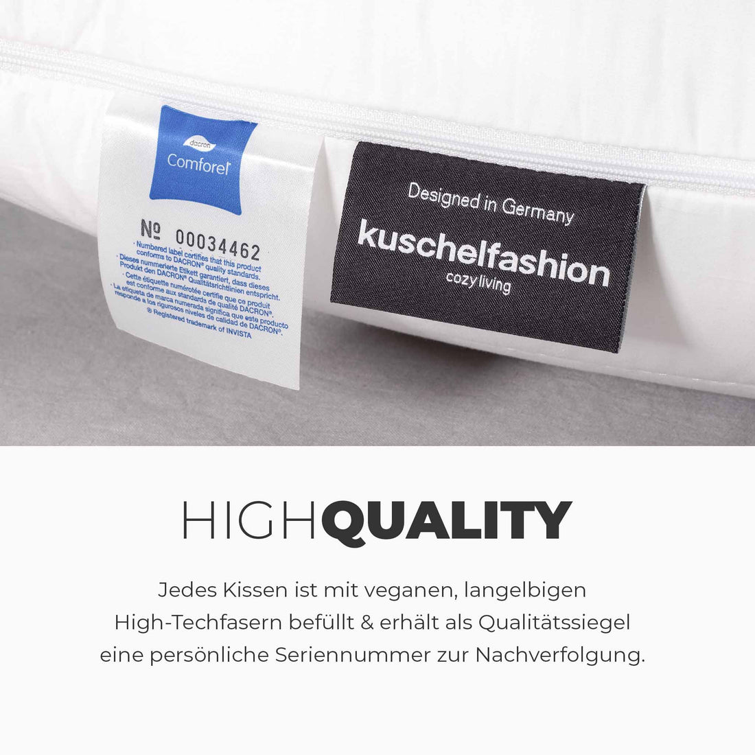 Vegane Kopfkissen für Seitenschläfer Qualität | kuschelfashion